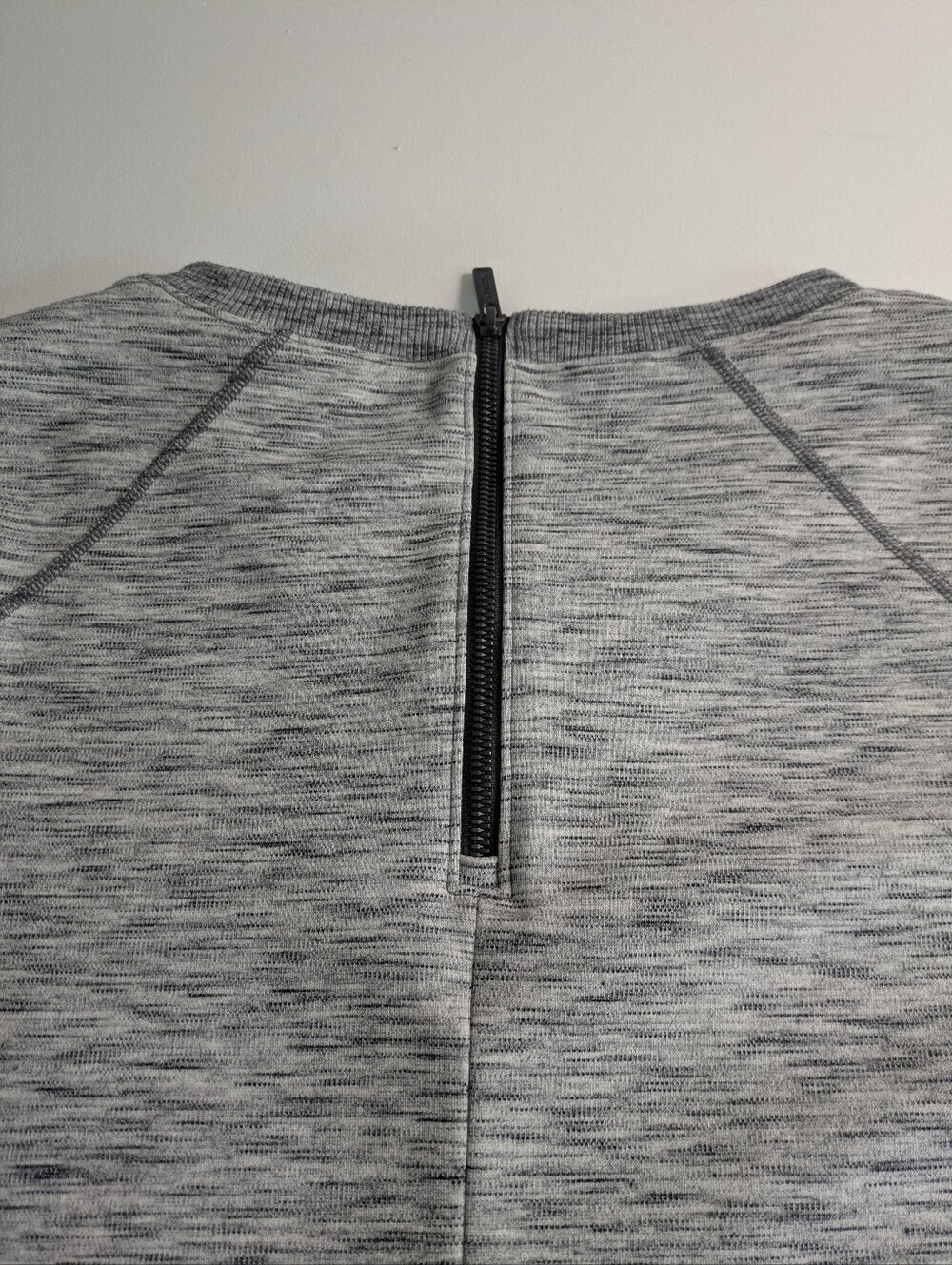 Athleta Large Gray Textured En Route Ponte Short Sleeve Fit & Flare Dress Casual - Picture 12 of 16